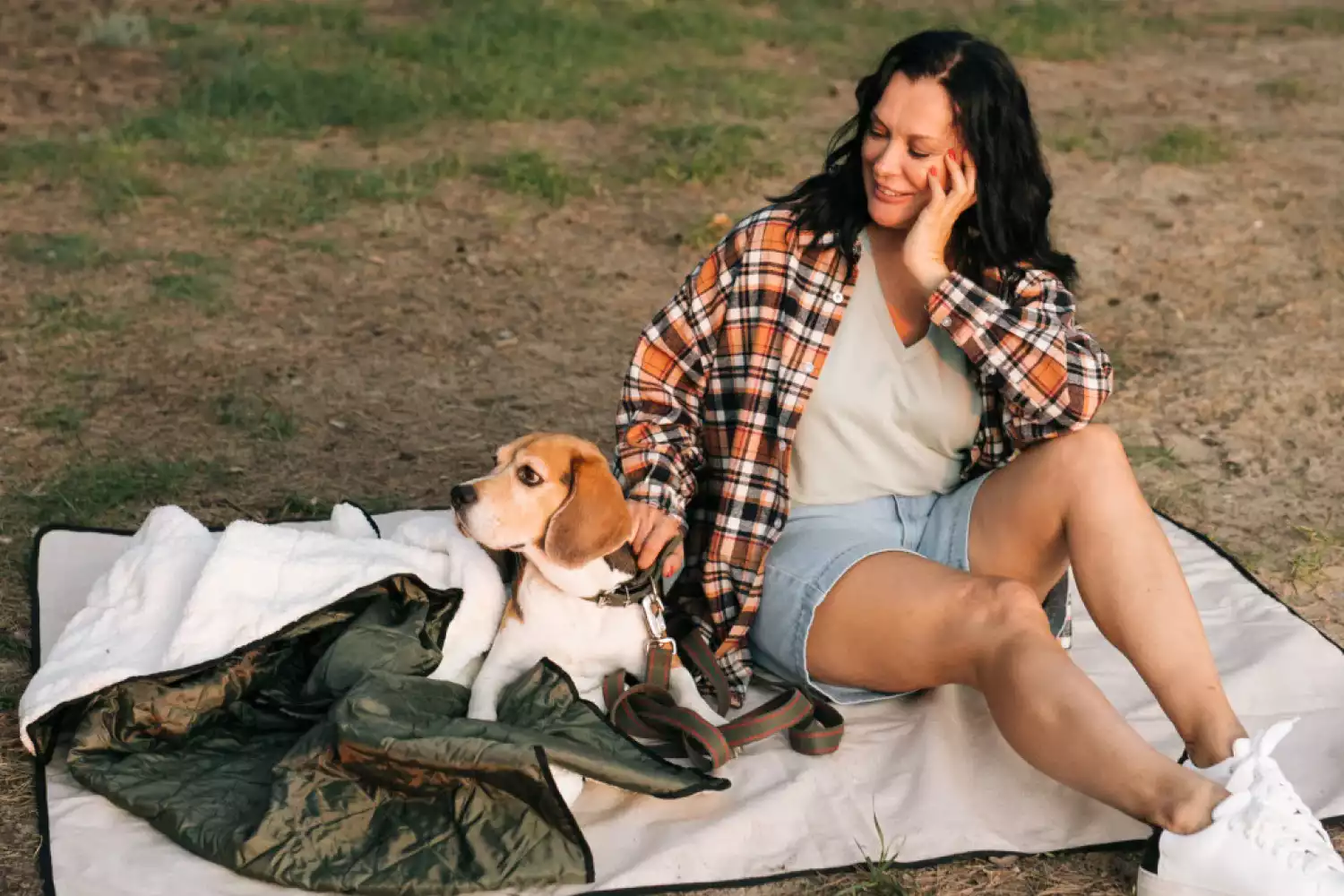 grey picnic blanket