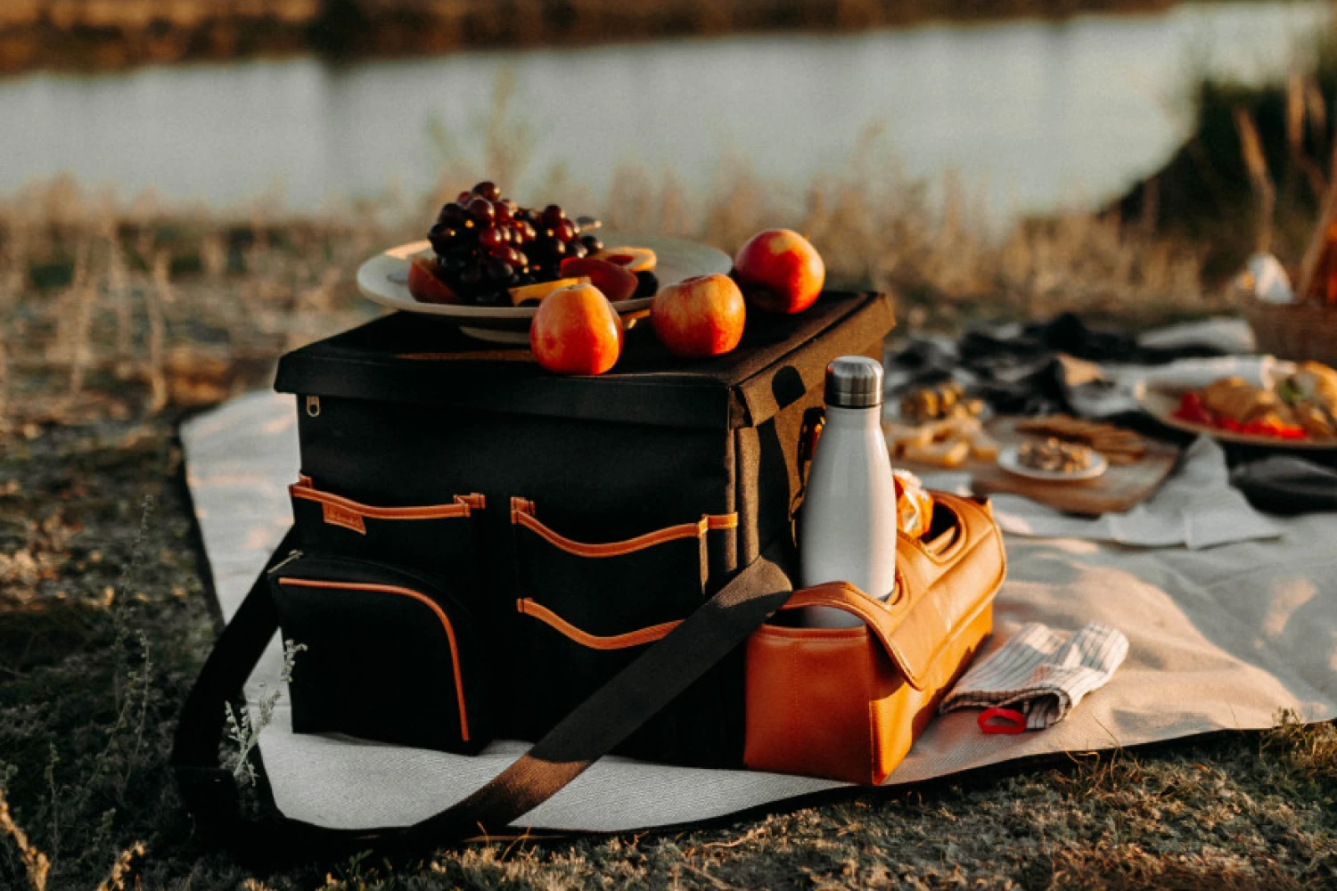 grey picnic blanket